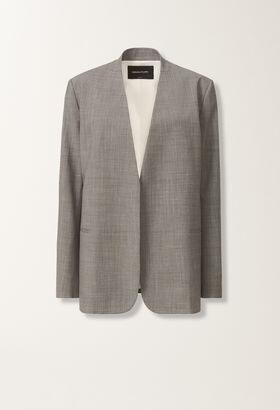 Fabiana Filippi Cool wool long jacket, melange rock GREY GCD215F206L5230000