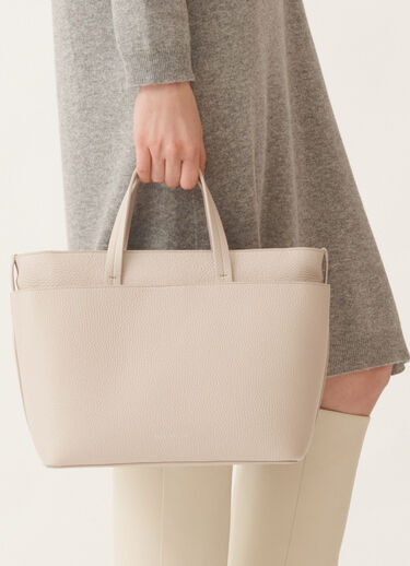 Fabiana Filippi Large grained leather handbag, marble GREY BGD215A850L8040000