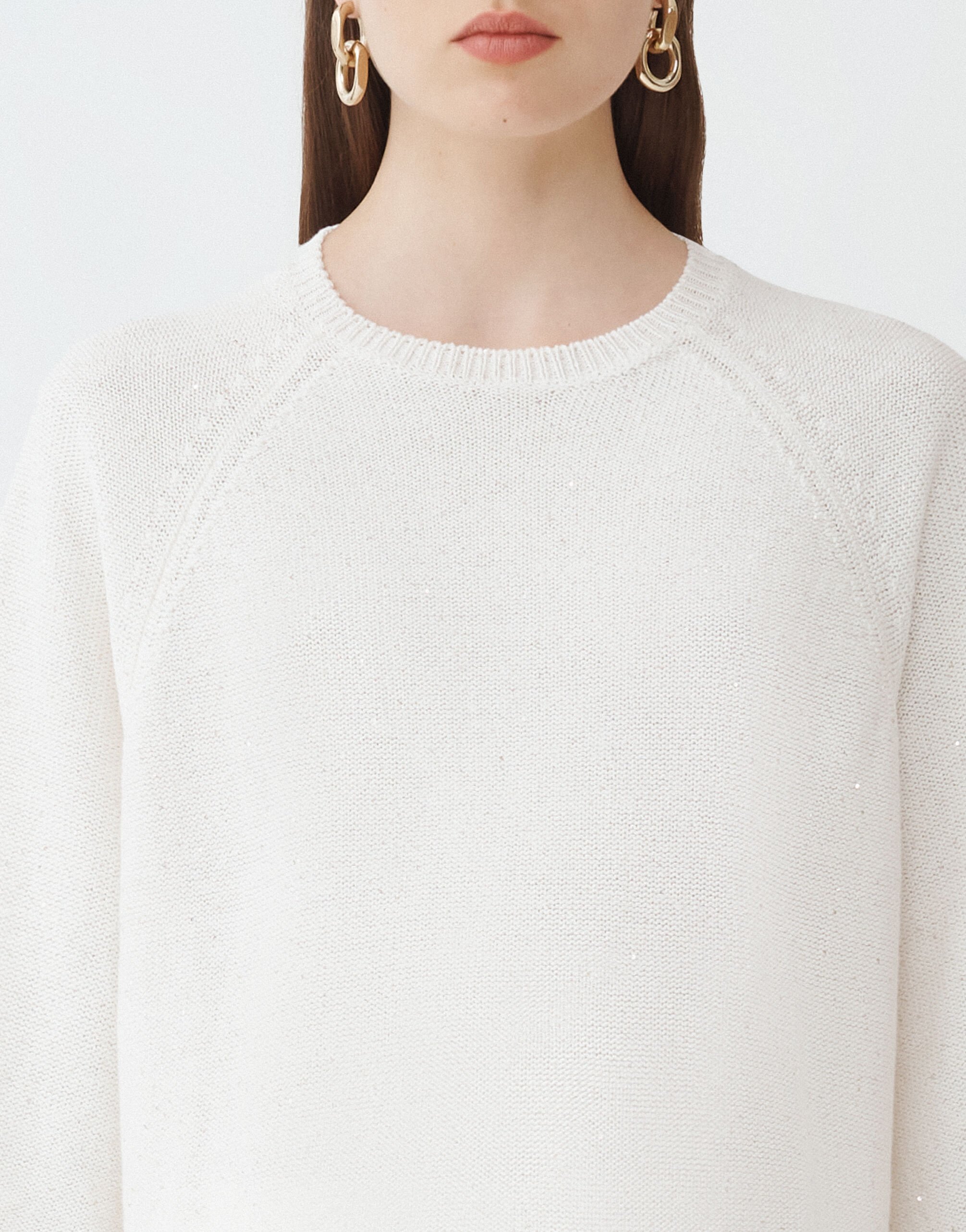 Fabiana Filippi SEQUIN CAPE SWEATER WHITE MAD274F349D2730000