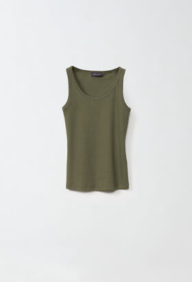 Fabiana Filippi Jersey racer-back vest top, loden PINK JED224F278SK000000