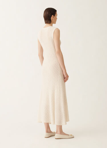 Fabiana Filippi Abito in lana e seta con paillettes, bianco BIANCO ABD215F153D2960000