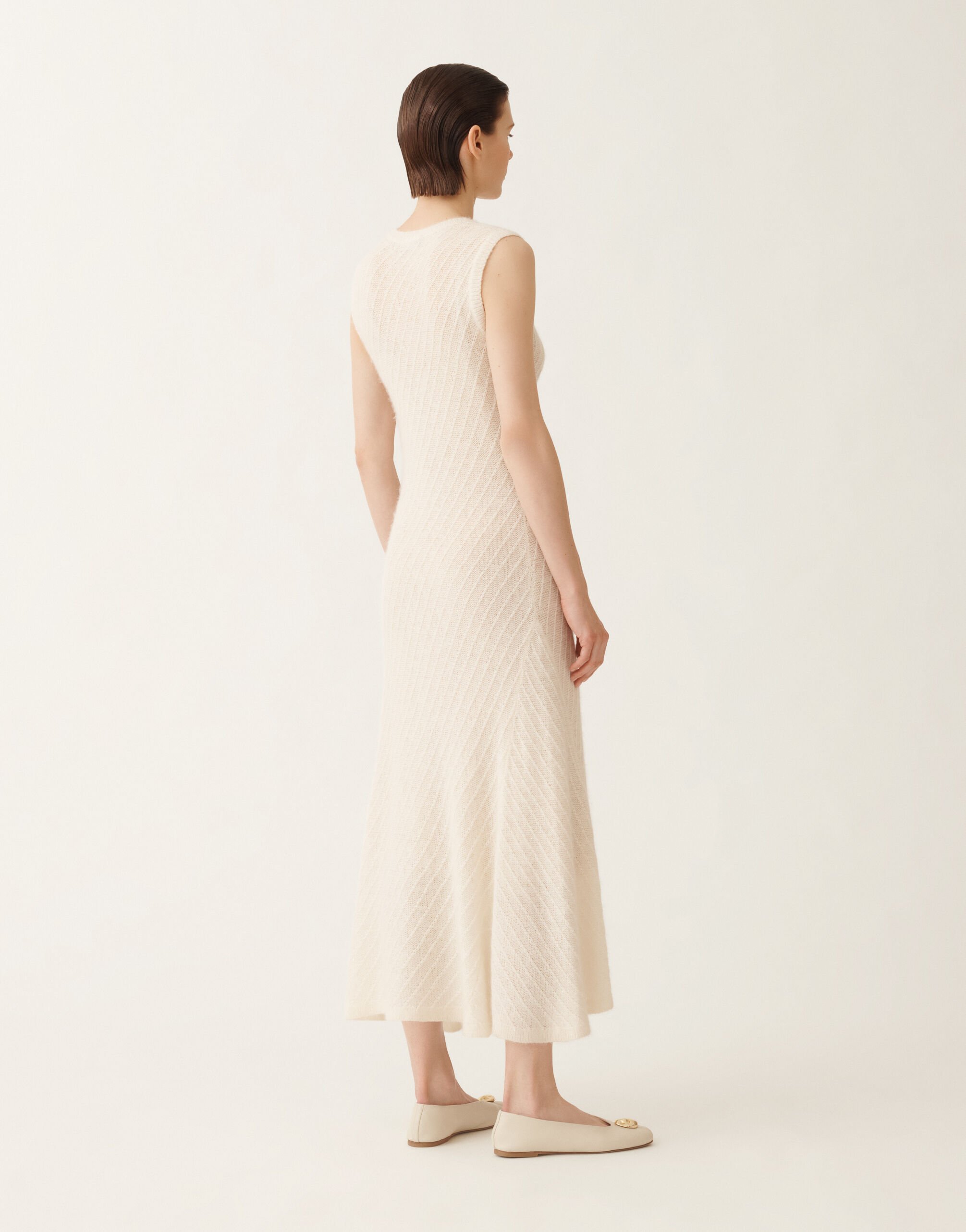 Fabiana Filippi Abito in lana e seta con paillettes, bianco BIANCO ABD215F153D2960000