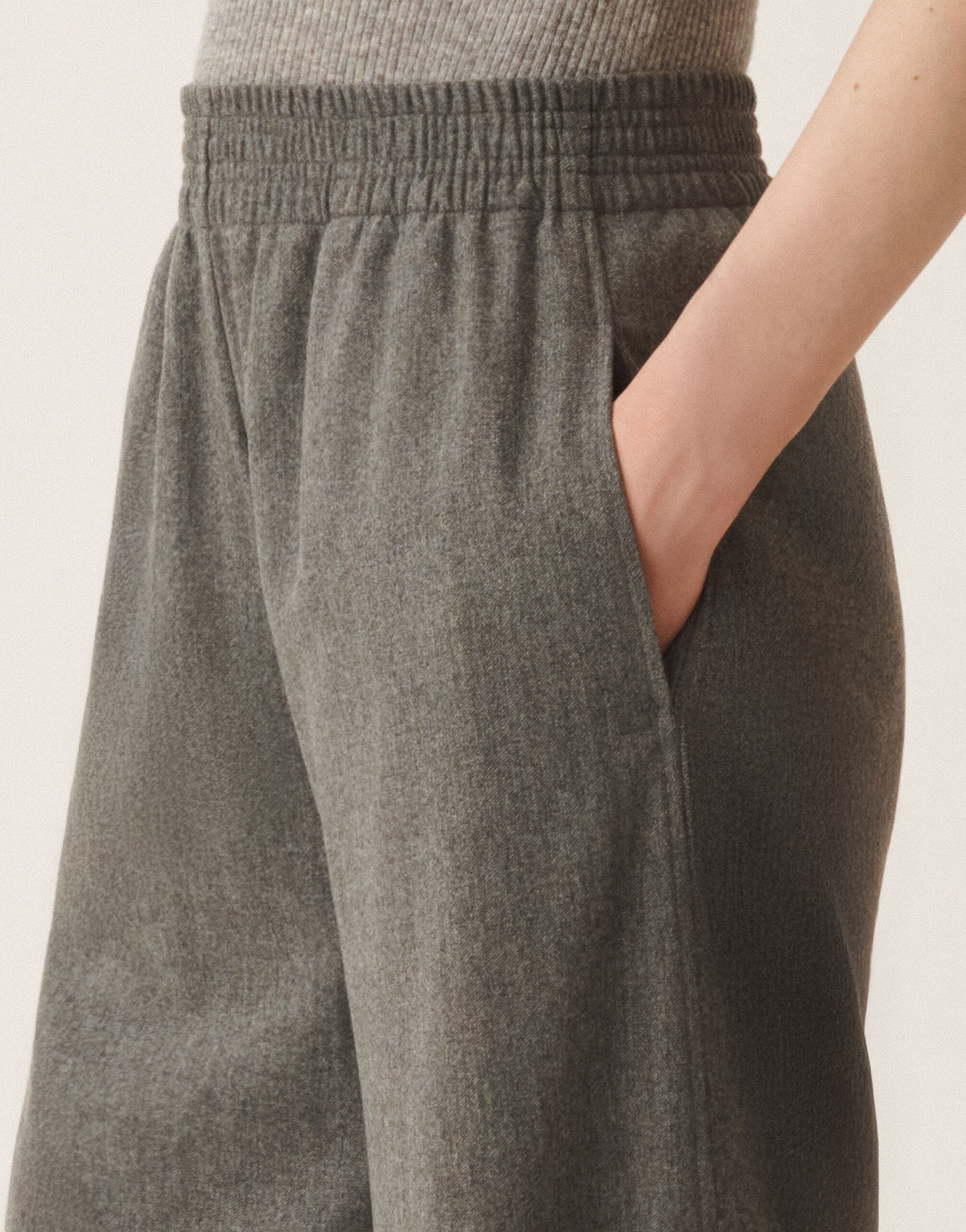 Fabiana Filippi Pantalon Amelia en flanelle, rock Gris PAD225F291D1860000