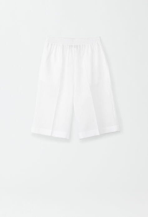 Fabiana Filippi Linen canvas Bermuda shorts, optical white PAD274F533H4080000