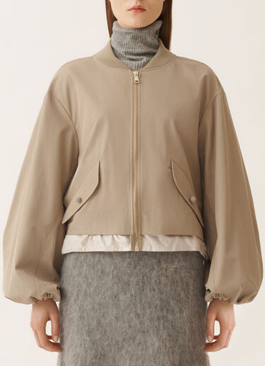 Fabiana Filippi Bomberjacke aus extrafeinem Twill, olivgrün Grün CTD215F225L5260000