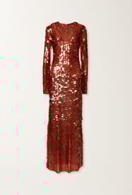 Fabiana Filippi Lingerie dress in printed sequin tulle, lacquer Red ABD225F639L6380000