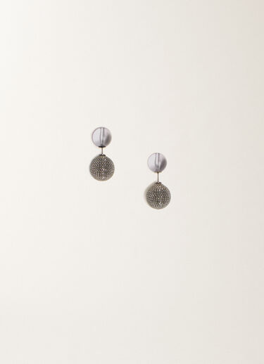Fabiana Filippi Double ball earrings in plexi and filo diamante, smoke Smoke BXD266A862M0230000