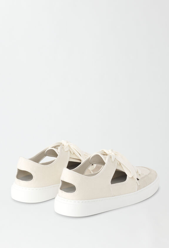 Fabiana Filippi SUEDE AND CANVAS OPEN SNEAKERS BUTTER ASD274A906H1300000