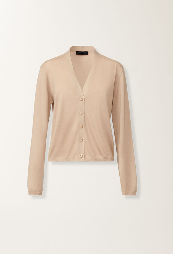 Fabiana Filippi Cashmere and silk cardigan, maple BEIGE MAD215F009N9070000