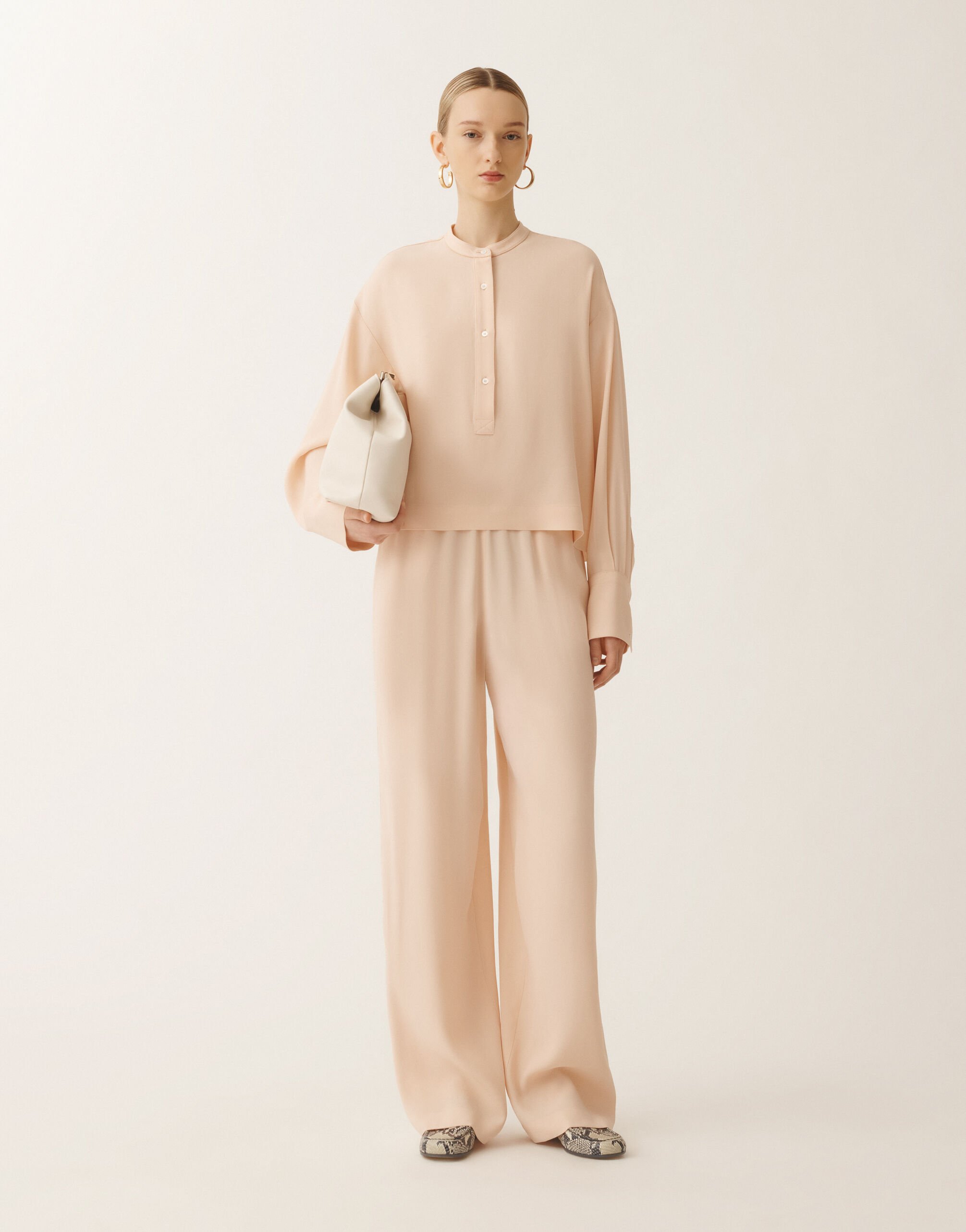 Fabiana Filippi Trevi longer envers satin trousers, dusty pink PINK PAD265F456L2880000