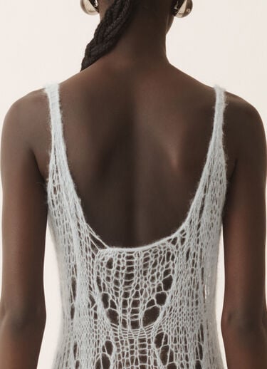 Fabiana Filippi Long tank dress in mohair, aqua Blue ABD266F163D9360000