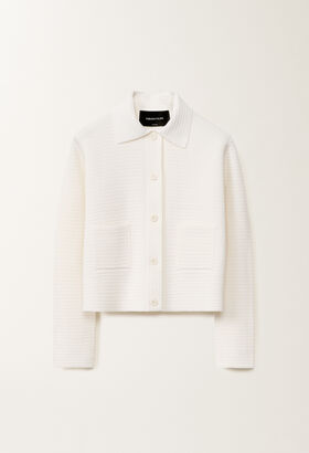 Fabiana Filippi Wool and cotton jacket, raffia VANILLA GCD275F677D7870000