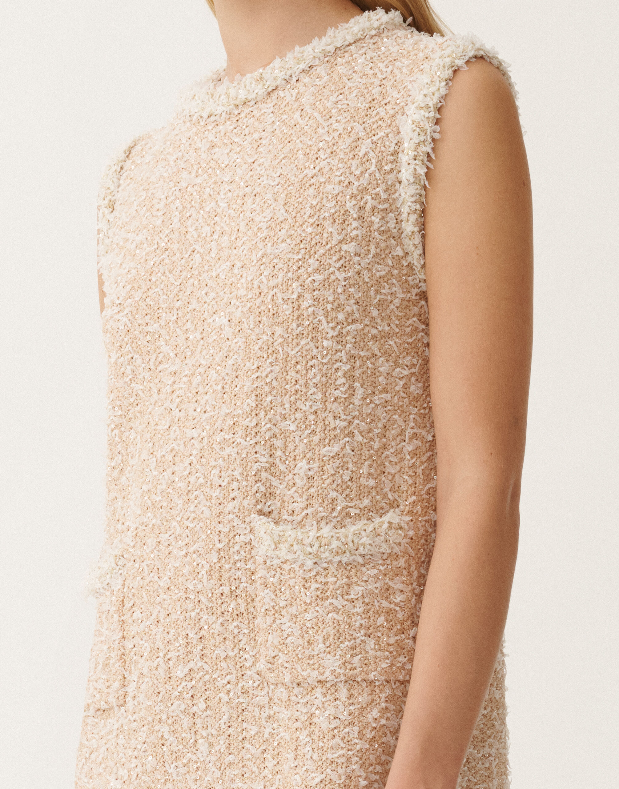 Fabiana Filippi Tweed-effect mini dress, dusty pink and citrine PINK ABD265F175L1670000