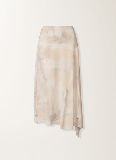 Fabiana Filippi Printed crepe de chine skirt, butter, maple and peony BEIGE GND215F421D8860000