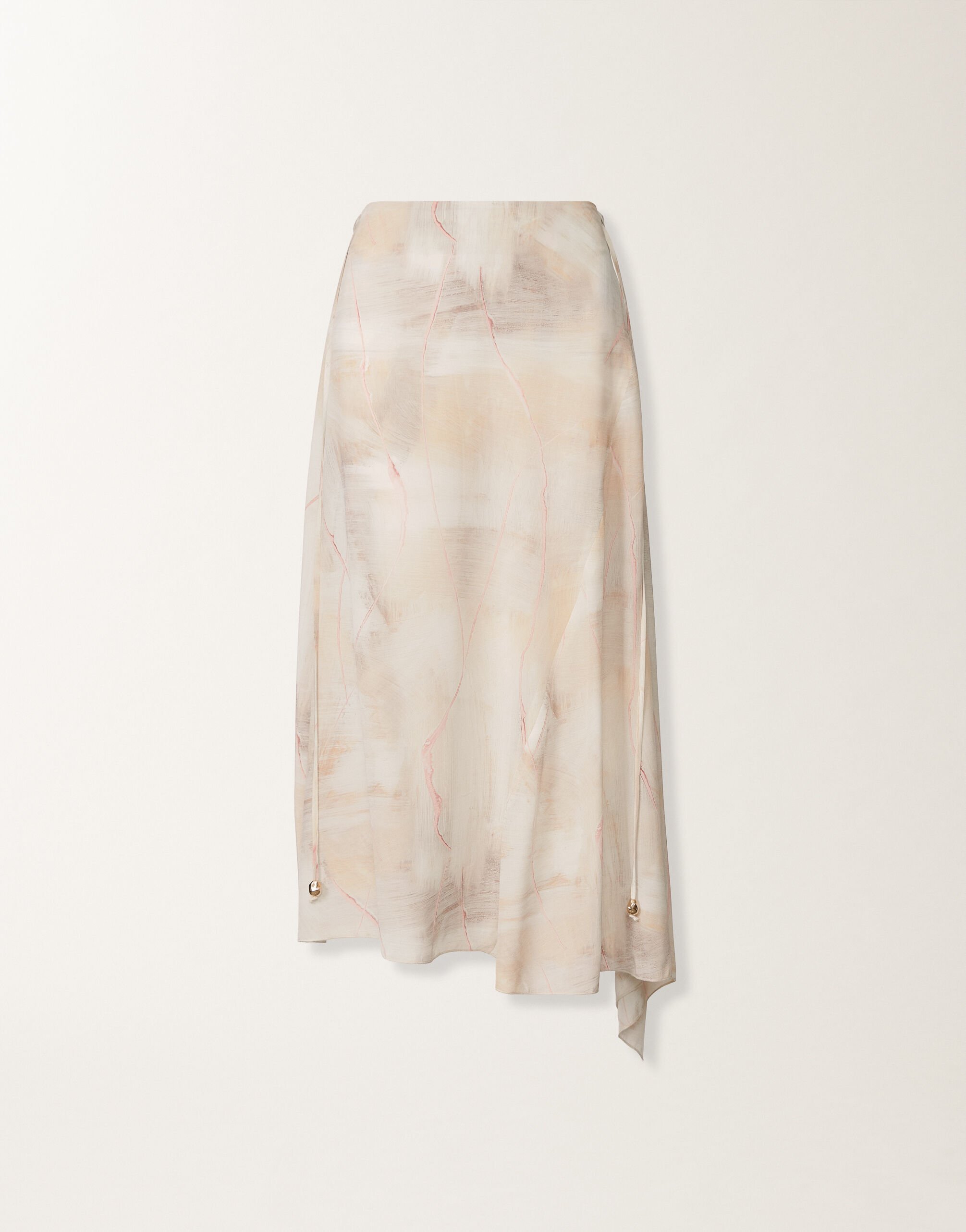 Fabiana Filippi Printed crepe de chine skirt, butter, maple and peony BEIGE GND215F421D8860000