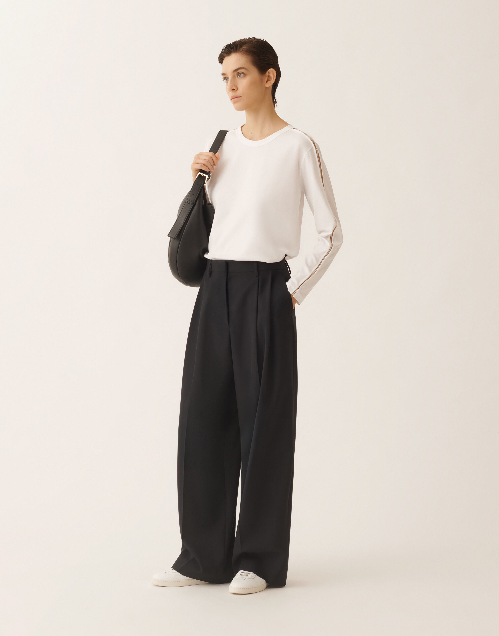 美品☆FABIANAFILIPPI☆ブラウスXS Seamless pullover in brushed cashmere, white for Women | Fabiana