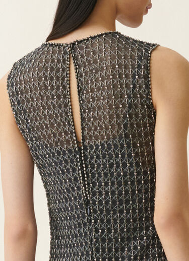 Moonlight embroidered slip dress, charcoal Fabiana Filippi Moonlight embroidered slip dress, charcoal Charcoal ABD226F598M4400000
