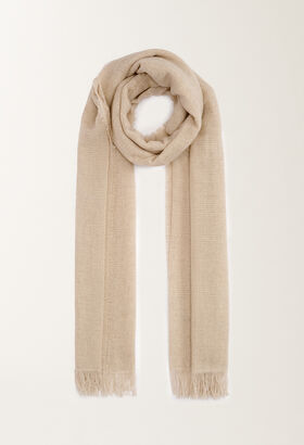 Fabiana Filippi Silk cashmere scarf with lurex, butter WHITE SAD215A881L8010000