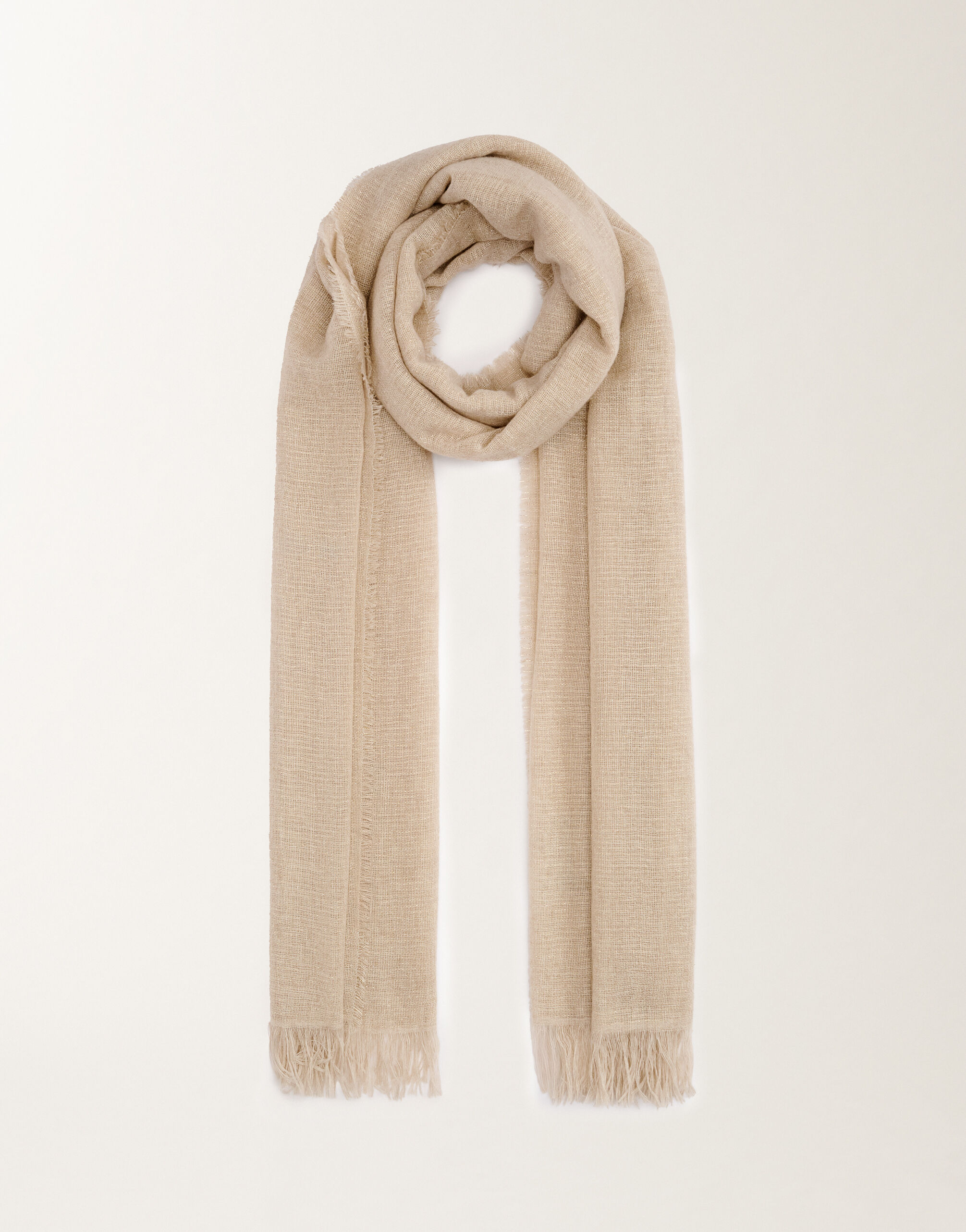Fabiana Filippi Silk cashmere scarf with lurex, butter WHITE SAD215A881L8010000