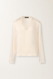 Fabiana Filippi Top aus Enver Satin, Butter Weiß TPD225F862L7040000