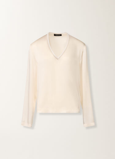 Fabiana Filippi Top aus Enver Satin, Butter Weiß TPD225F862L7040000