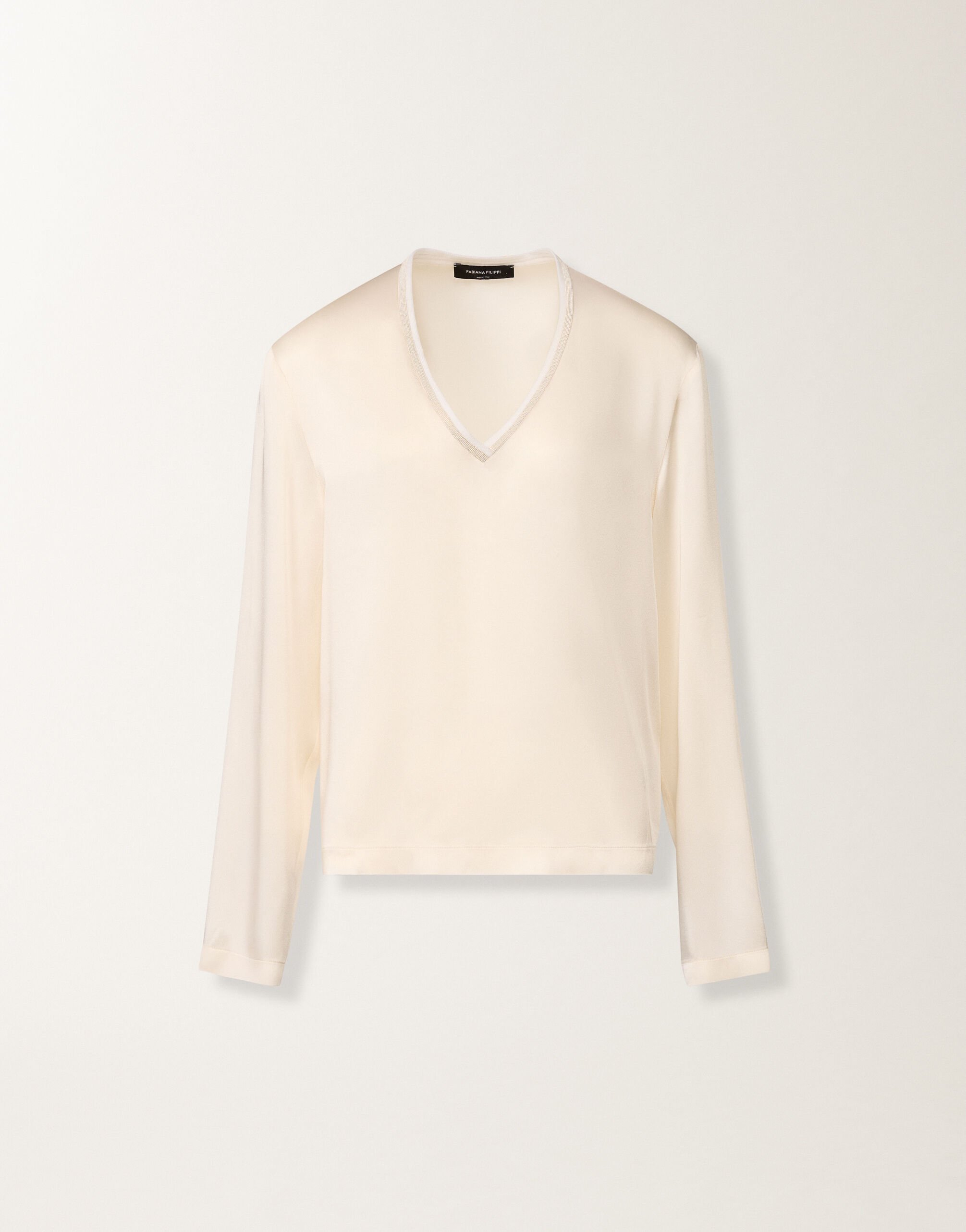 Fabiana Filippi Top aus Enver Satin, Butter Weiß TPD225F862L7040000