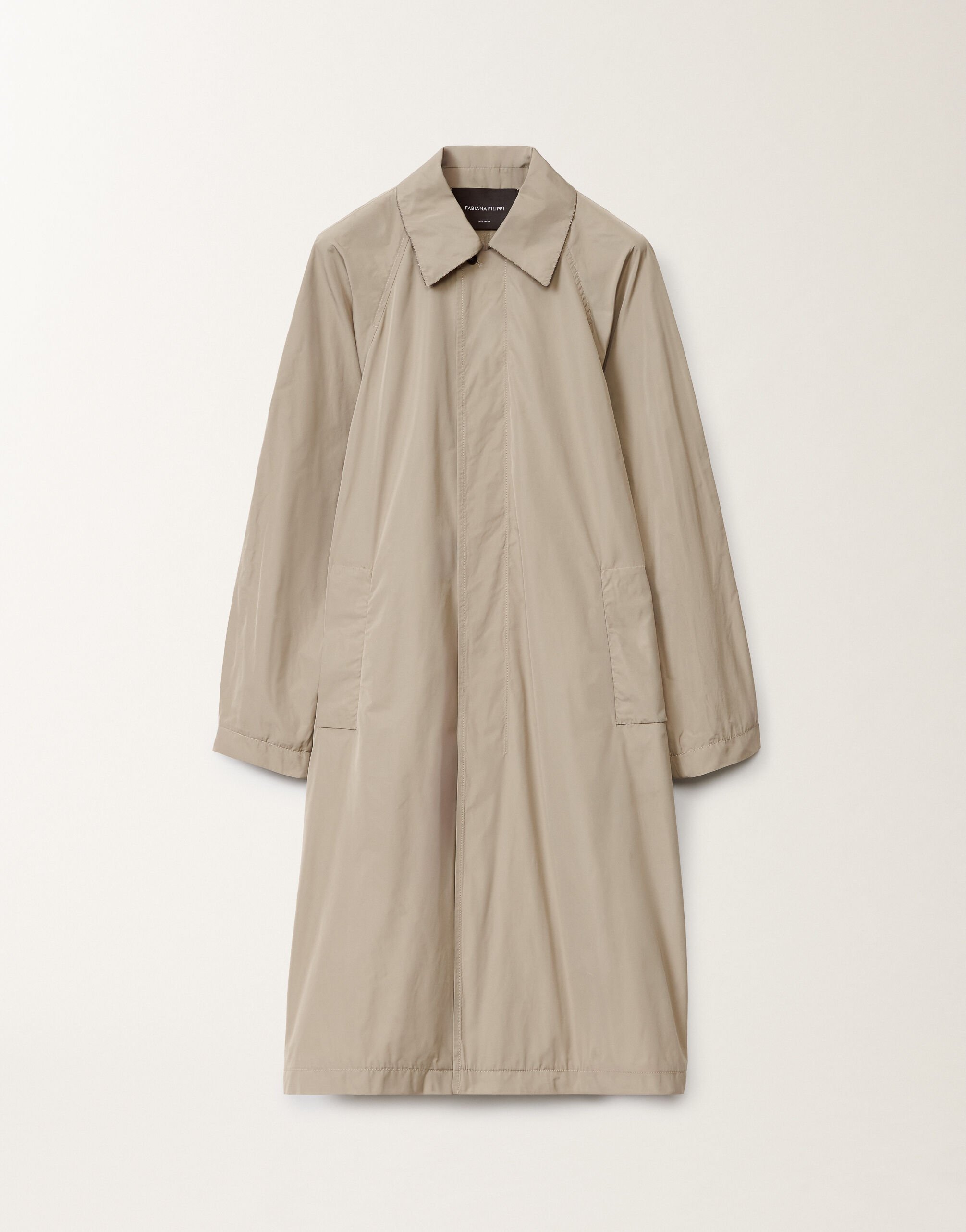 Fabiana Filippi Trenchcoat aus Micro-Faille, schlammbraun VANILLE CTD275F272L3370000