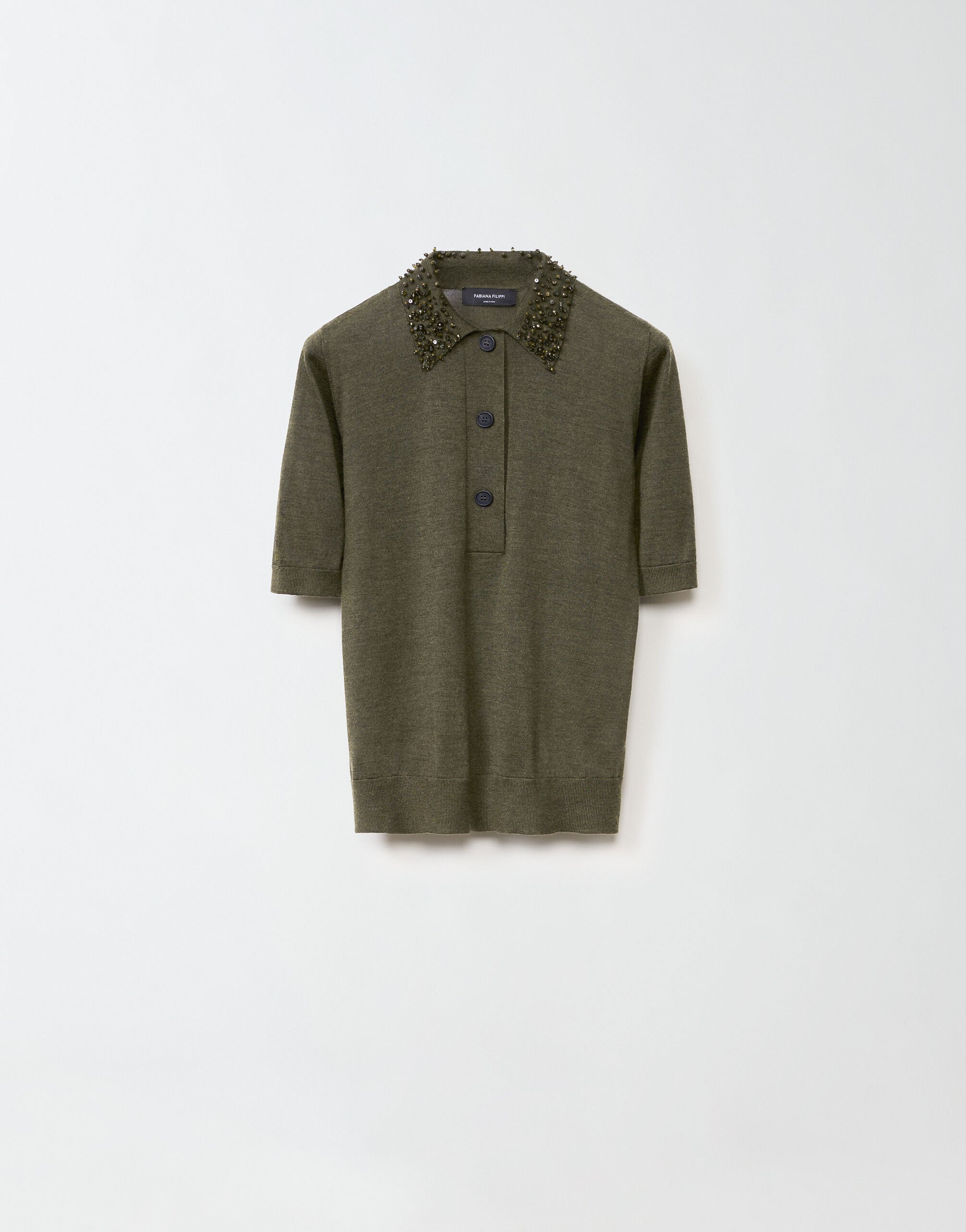 訳あり商品 SLEEVE SHORT KNIT for COLLAR EMBROIDERED GALASSIA WITH POLO トップス