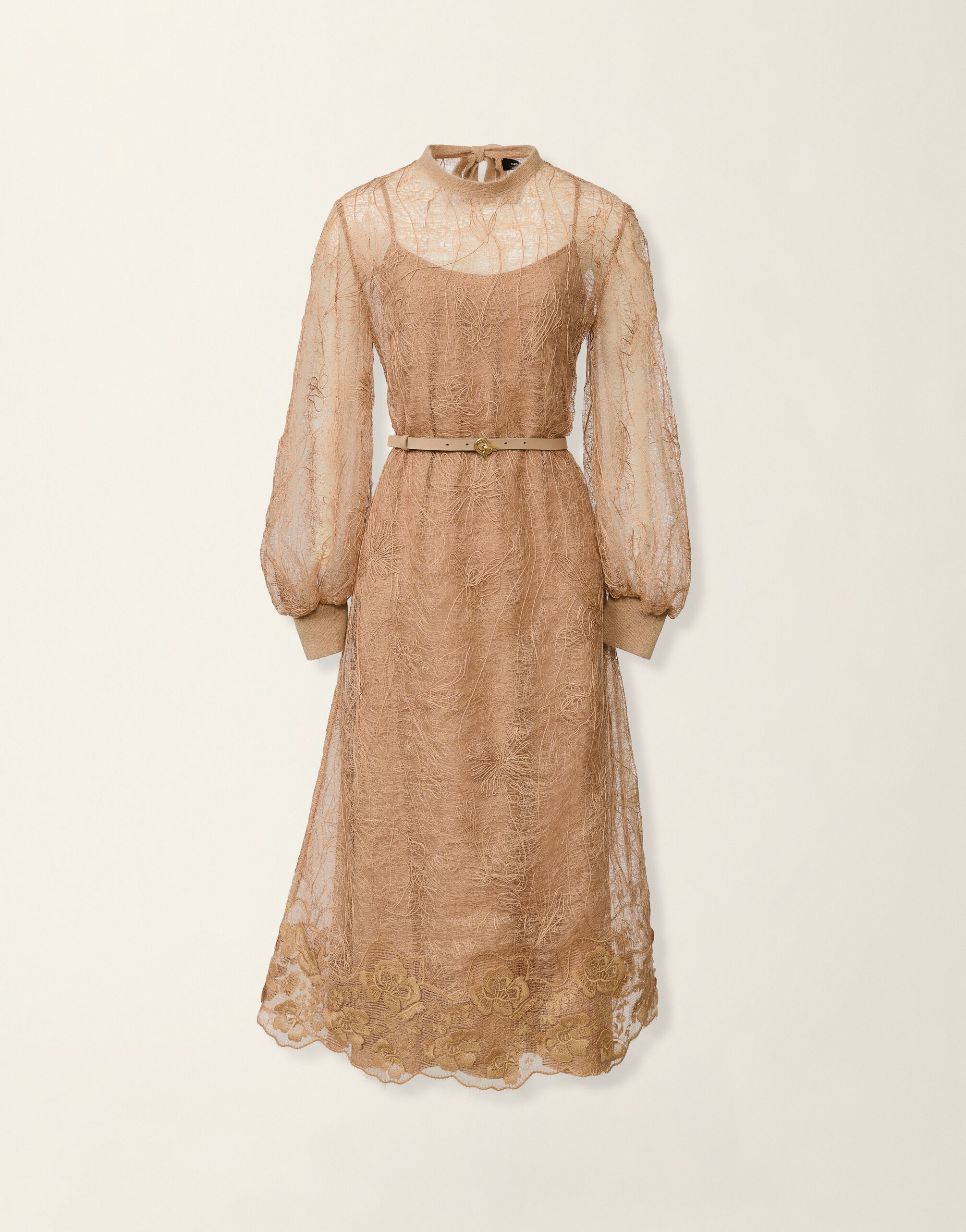 Embroidered lace dress, rattan Fabiana Filippi Embroidered lace dress, rattan Rattan ABD226F599M4340000
