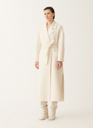 Fabiana Filippi Double-faced soft wool and cashmere coat, butter White CTD225F680D9060000