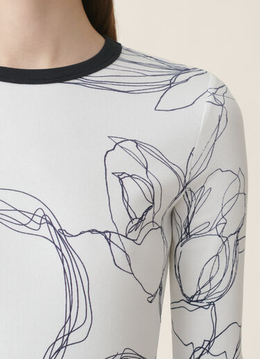 T-shirt en jersey de coton côtelé, blanc Fabiana Filippi T-shirt en jersey de coton côtelé, blanc Blanc JED216F109M3060000
