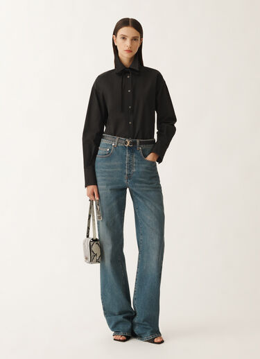 Fabiana Filippi ポプリン ボーイフレンドシャツ（ブラック） ブラック CAD265F329D6500000