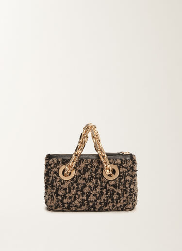 Fabiana Filippi Mini Eyelet in Tweed, Taupe und Schwarz Schwarz BGD225A920L8790000