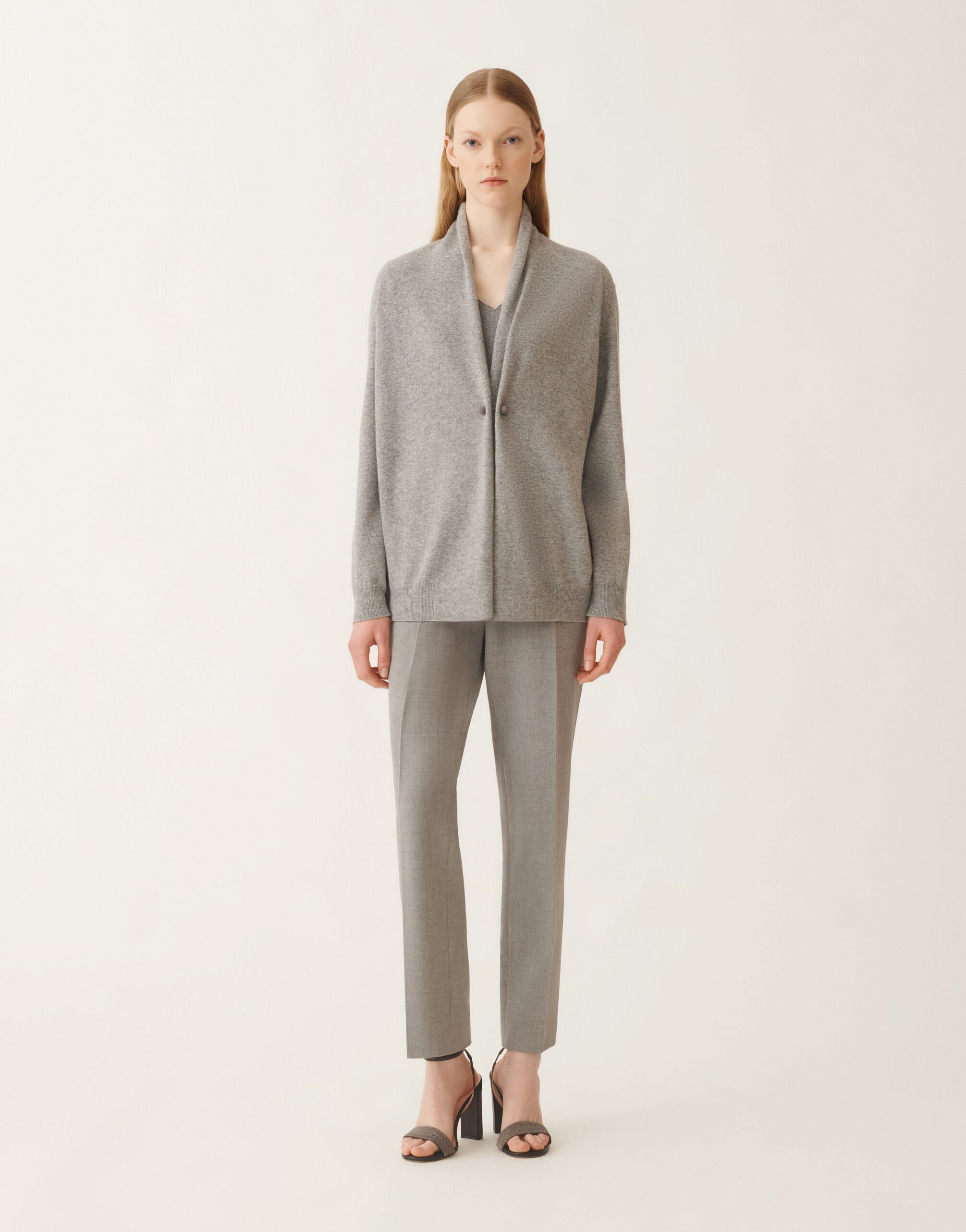 Fabiana Filippi Cardigan en Platinum, roche GRIS MAD215F059L5170000