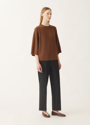 Fabiana Filippi Wool and silk cape with sequins, mahogany BROWN MAD215F067D2960000