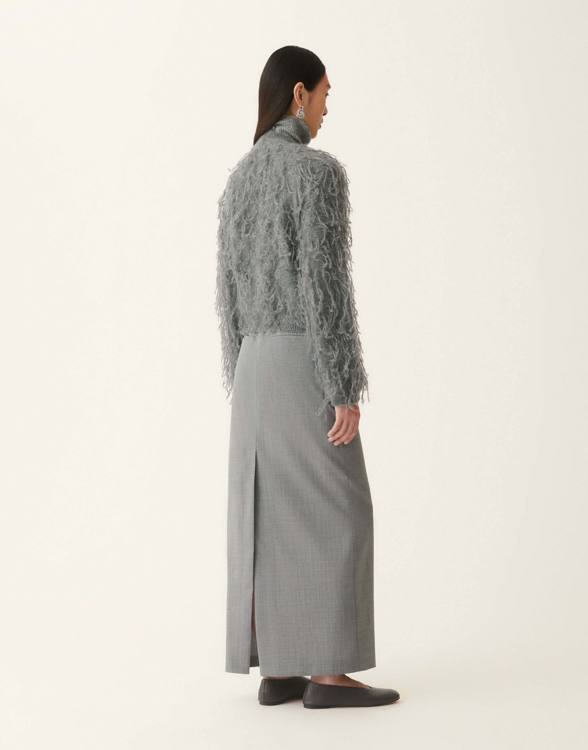 Fabiana Filippi Mohair cardigan, charcoal Charcoal MAD226F465D9360000