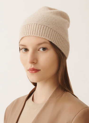Fabiana Filippi Woll- und Seidenhut mit Pailletten, Kordel Beige SAD225A986D2960000