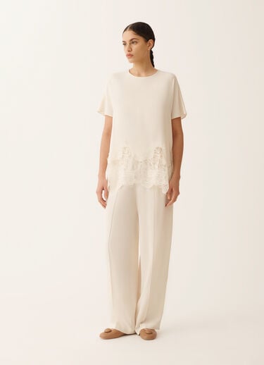 Fabiana Filippi Crepe de chine top, ivory BUTTER TPD276F736M1580000