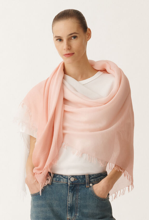 Fabiana Filippi Schal mit nuanciertem Print aus Baumwolle, blush, candy und eisblau ROSA SAD265A800L2030000