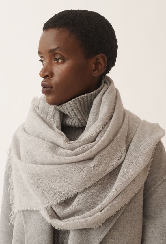 Fabiana Filippi Silk cashmere scarf with lurex, dust GREY SAD215A881L8010000