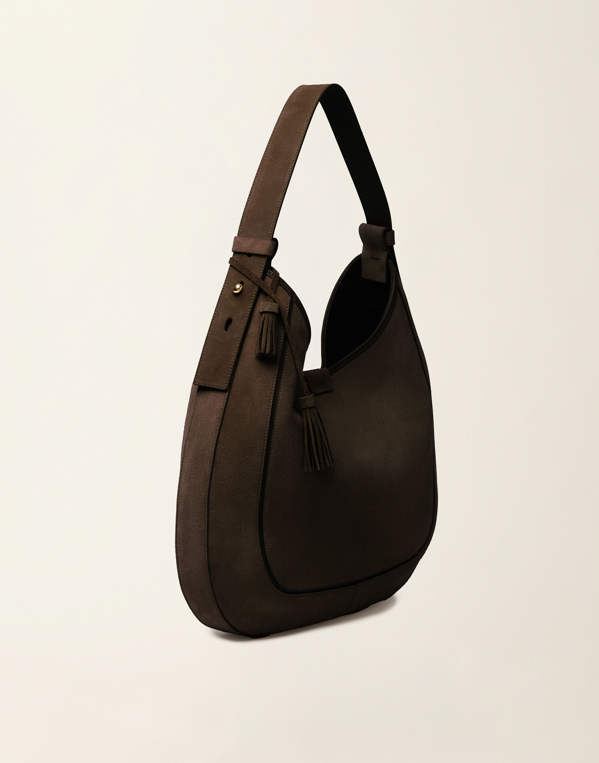 Hobo bag en daim, ébène Fabiana Filippi Hobo bag en daim, ébène ébène BGD216A803M5340000