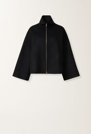 Fabiana Filippi Cappotto boxy en lana doble, azul noche Azul CTD266F420L7360000