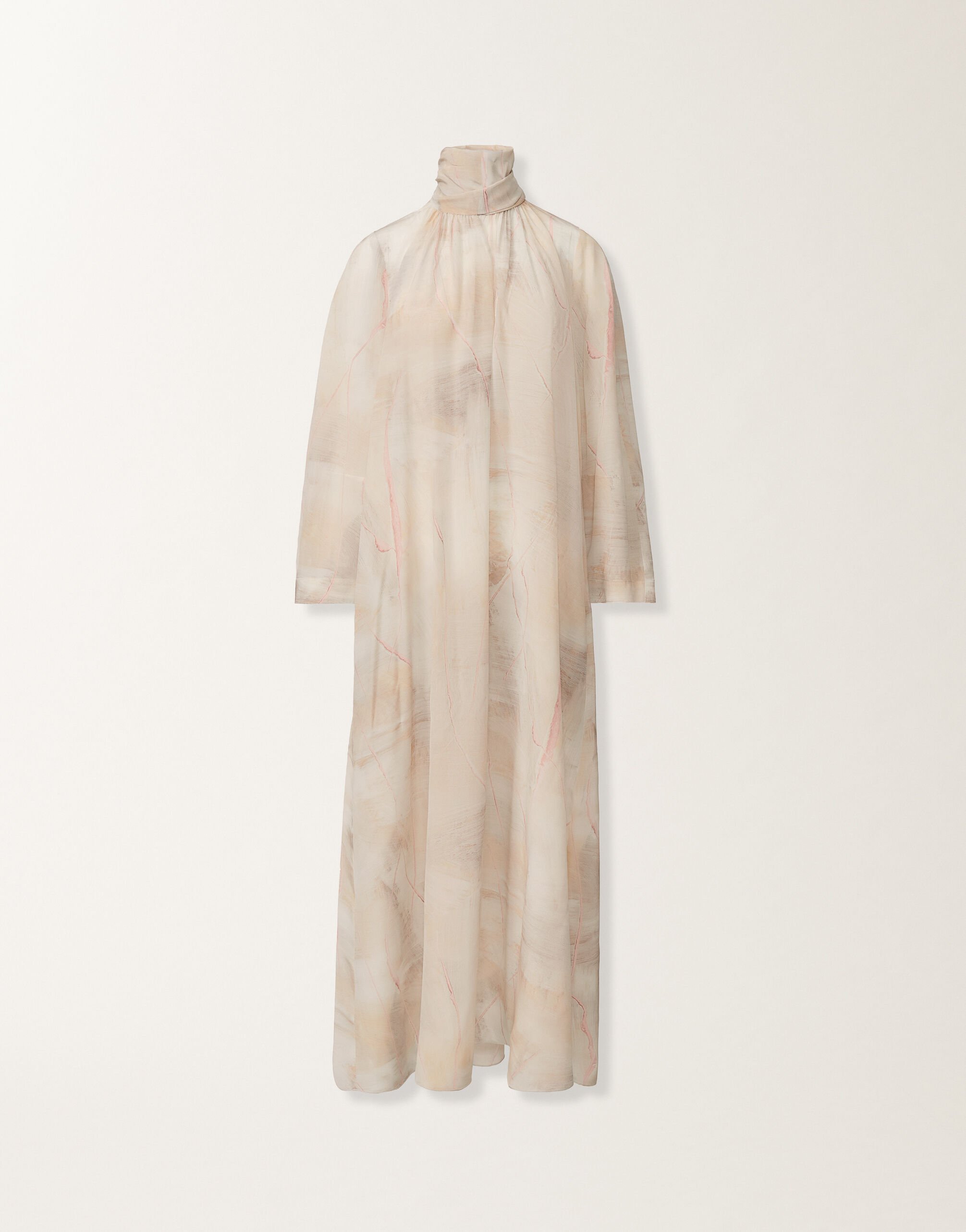 Fabiana Filippi Printed crepe de chine dress, butter, maple and peony BEIGE ABD215F190D8860000