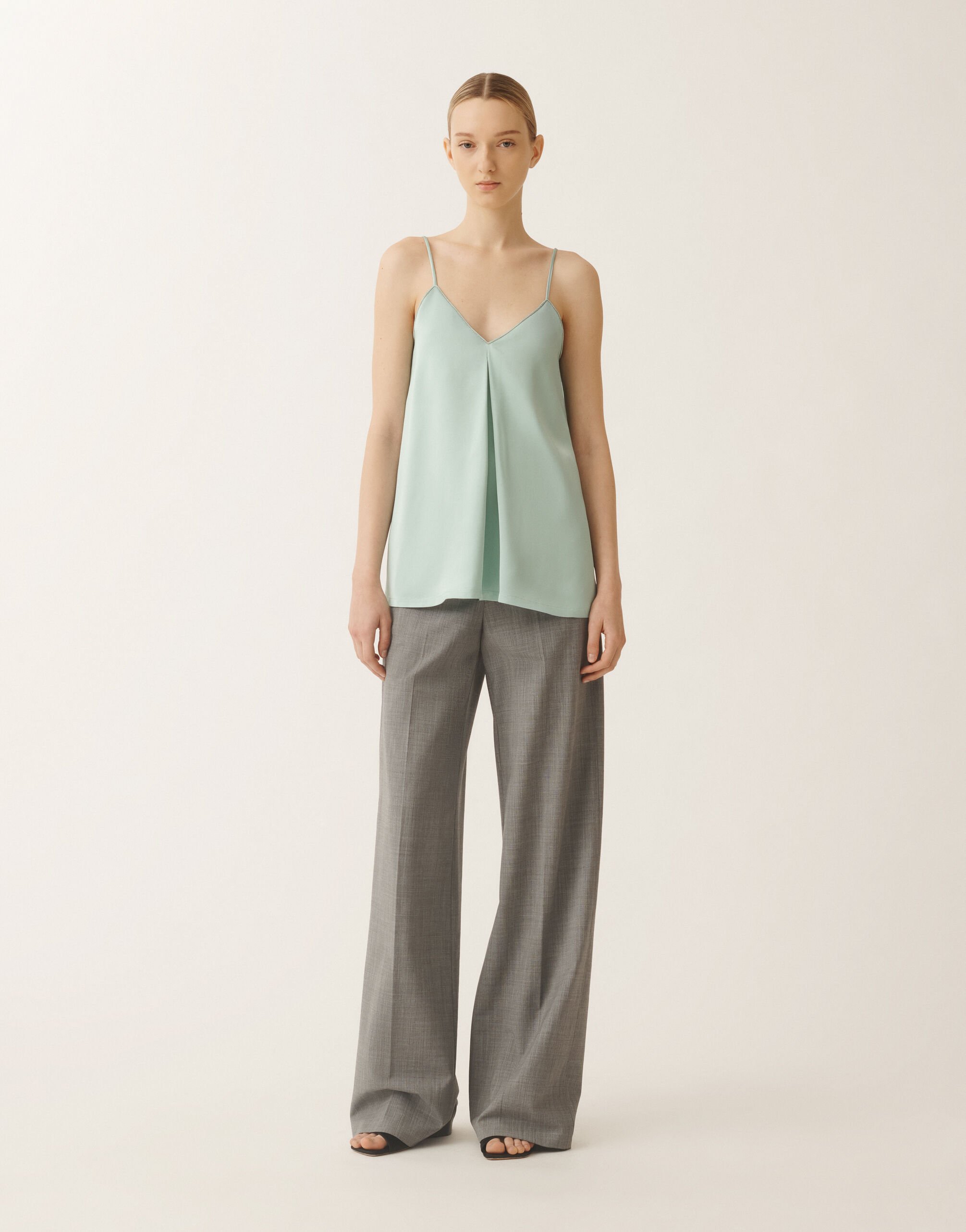 Fabiana Filippi Viscose satin lingerie top, aqua green AQUAGREEN TPD275F609L4530000