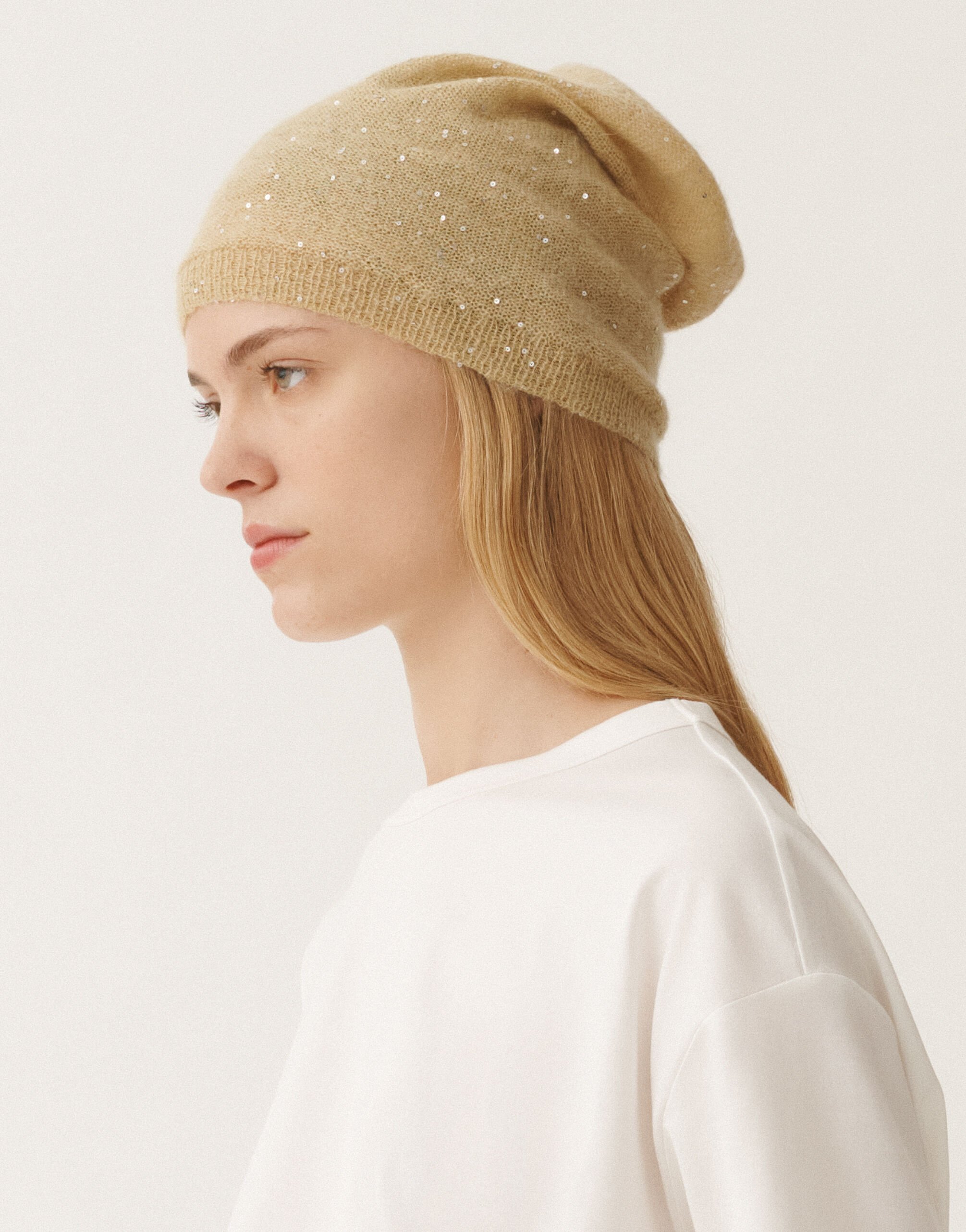 Fabiana Filippi Bonnet en mohair, or JAUNE SAD265A810D8170000