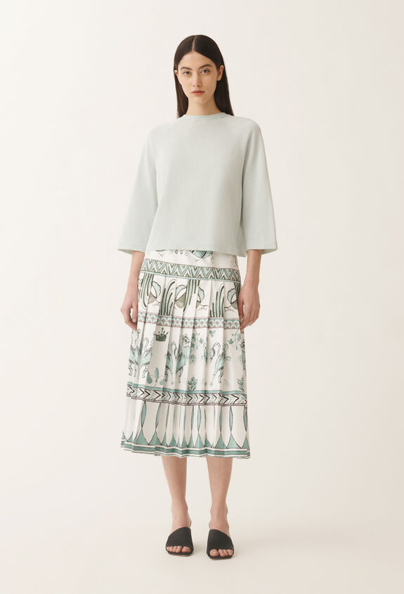 Fabiana Filippi Organic cotton cape, aqua green AQUAGREEN MAD275F481L2470000