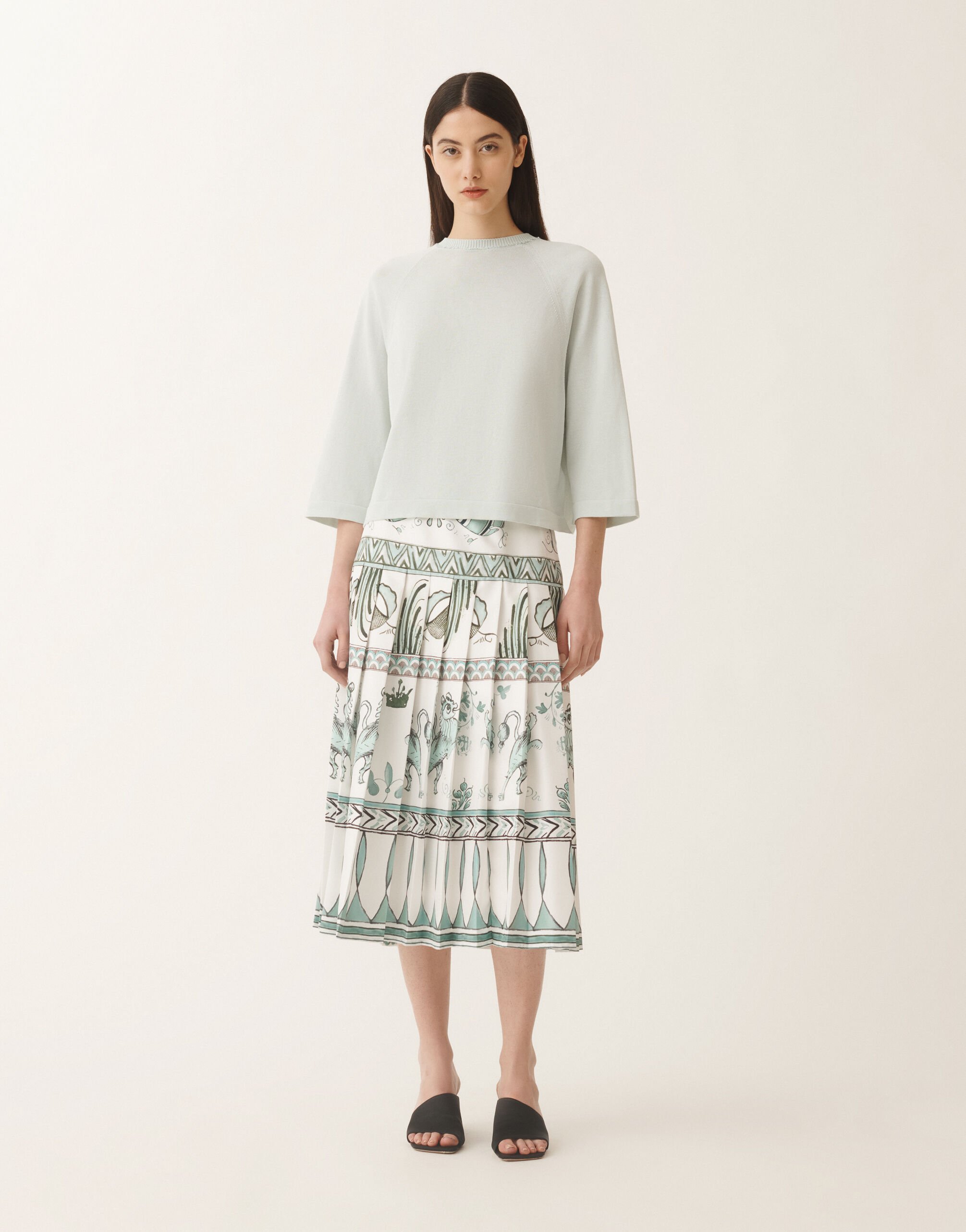 Fabiana Filippi Organic cotton cape, aqua green AQUAGREEN MAD275F481L2470000