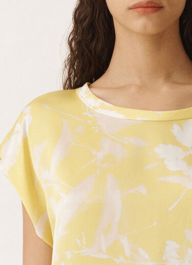 Fabiana Filippi Tilia-print silk top, cedar YELLOW TPD265F465D8270000