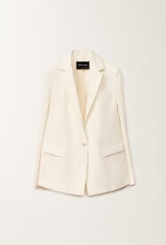 Fabiana Filippi Veste en tissu natté de laine et lin, vanille BLANC GCD265F315D8220000