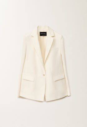 Fabiana Filippi Wool and linen mat jacket, vanilla VANILLA GCD275F677D7870000
